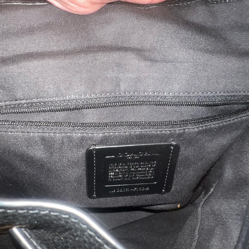 Coach Black Pebbled Leather Backpack - Picture 4 of 5